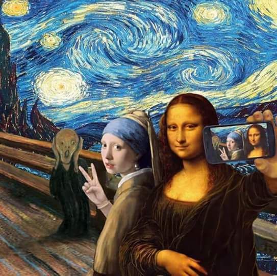 Selfie Gioconda Veermer Munch